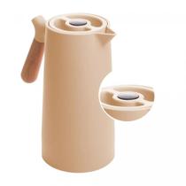 Garrafa termica nordica cabo madeira termometro bege 1l wolf - Wolff Garrafa termica nordica cabo madeira termometro bege 1l wolf - Wolff