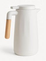 Garrafa Térmica Nórdica com Cabo de Madeira 1 Litro - Branco