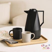 Garrafa Térmica Origami Preta 1 L Wolff Ideal para Mesa Posta no Café da Manhã