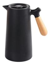 Garrafa Térmica Para Café Chá Cabo Madeira 1l Preto Garrafa Térmica Para Café Chá Cabo Madeira 1l Preto