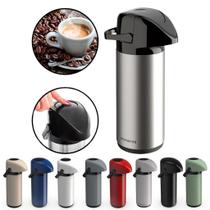 Garrafa Térmica Para Café Verona 0,6 ou 1 ou 1,8 Litros Unitermi Aço Inox Chá Leite Água Quente Fria Qualidade Premium T