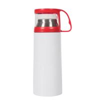 Garrafa Térmica Para Sublimação Com Copo Vermelho 300ml
