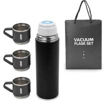 Garrafa Termica Parede Dupla 3 Copo Aço Inox Squeeze 500ml Garrafa Termica Parede Dupla 3 Copo Aço Inox Squeeze 500ml