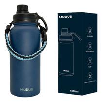 Garrafa Térmica Parede Dupla Com Alça Aço Inox 1L Café Suco Água Academia Passeio Caminhada