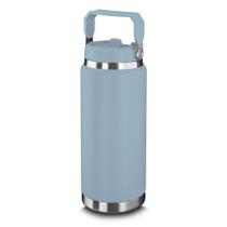 Garrafa Térmica Parede Dupla em Aço Inox Azul 900ml com Alça