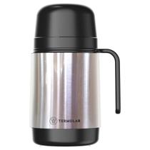 Garrafa Térmica Pequena Com Rosca Clean e Alça Inox Lumina 500ml Ampola de Vidro Café Chá Termolar