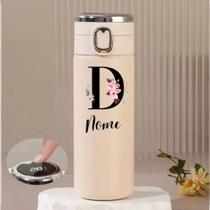 Garrafa Térmica Personalizada Com Inicial Nome Aço Inoxidável 420ml