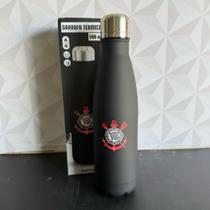 Garrafa térmica personalizada corinthians 500ml para água café garrafinha agua preta time presente