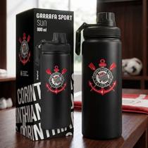 Garrafa térmica personalizada corinthians time preta com tampa e alça garrafinha de agua preta timão dia dos pais timão Garrafa térmica personalizada corinthians time preta com tampa e alça garrafinha de agua preta timão dia dos pais timão