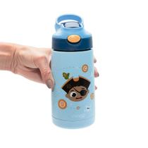 Garrafa Térmica Pirata 350ml Vácuo Isolante com Canudo Silicone Garrafa Térmica Pirata 350ml Vácuo Isolante com Canudo Silicone