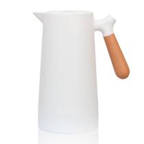 Garrafa Térmica Plástico 1L Com Botão de Despejo Branca