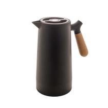 Garrafa Térmica Plástico com cabo de Madeira Nórdica Preta 1L Garrafa Térmica Plástico com cabo de Madeira Nórdica Preta 1L