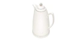 Garrafa Termica Porcelana Branca/Prata 28cm 900ml