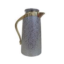 Garrafa Térmica Prata com Dourado para Café e Chá - 1L