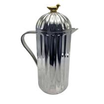 Garrafa Térmica Prateado com Dourado 1L 31x18x13cm Garrafa Térmica Prateado com Dourado 1L 31x18x13cm