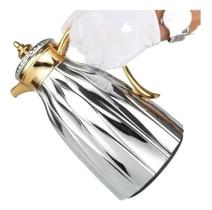 Garrafa Térmica Prateado Com Dourado La Francesa 700ml Luxo Garrafa Térmica Prateado Com Dourado La Francesa 700ml Luxo