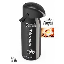 Garrafa termica pressao vernelha 1L para café água grande capacidade magic pump