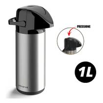 Garrafa Térmica Pressão Verona Inox Unitermi 1 Litro Café Chá Garrafa Térmica Pressão Verona Inox Unitermi 1 Litro Café Chá