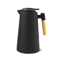 Garrafa Térmica Preta 1 Litro Livre de BPA com Termômetro Integrado na Tampa Vácuo Duplo Sensor de Temperatura