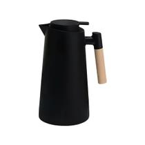 Garrafa Térmica Preta C/ Cabo de Madeira P/ Café Chá Agua 1L BK5347 - Belakaza
