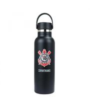 Garrafa Térmica Preta Corinthians Tampa Com Alça 500ml Oficial Garrafa Térmica Preta Corinthians Tampa Com Alça 500ml Oficial