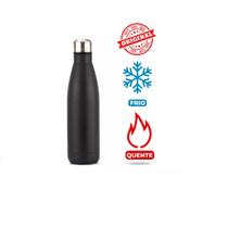 Garrafa Térmica Preto Aço Inox 500ml Água Gelada 24h Academia Viagem