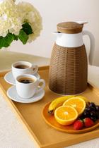 Garrafa Térmica Rattan Marrom Escuro 1L Lyor Estilo Rústico-Chique para Mesa Posta e Café com Charme