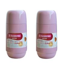 Garrafa térmica rosa café chá cozinha resistente 250 ml 2 un Garrafa térmica rosa café chá cozinha resistente 250 ml 2 un
