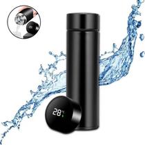 Garrafa Térmica Sensor Termômetro Temperatura Tampa Led Digital Display Aço Inoxidável 500ml