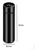 Garrafa Térmica Sensor Termômetro Temperatura Tampa Led Digital Display Aço Inoxidável 500ml