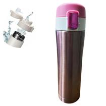 Garrafa Térmica Squeeze Inox 500ml a Vácuo Rosa Gold