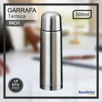 Garrafa térmica squeeze Inox 500ml Café Quente Água Fria - Casita