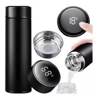 Garrafa Térmica Squeeze Medidor Temperatura 500ml Inox PRETO