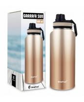 Garrafa térmica sun 500ml - degradê dourado - brasfoot