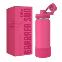 Garrafa Térmica Sun Base Silicone Premium - Magenta - 850ml - Brasfoot Garrafa Térmica Sun Base Silicone Premium - Magenta - 850ml - Brasfoot