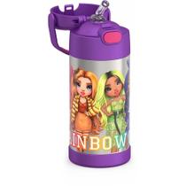 Garrafa Térmica Thermos Infantil com Canudo Rainbow High 355ml