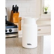 Garrafa Térmica Thika Ecowood Florença 1 Litro Cor Branca