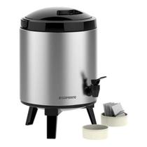 Garrafa Térmica tipo Botijão Térmico Palace 6 Litros Inox/Preto com Torneira e Tripé Soprano Garrafa Térmica tipo Botijão Térmico Palace 6 Litros Inox/Preto com Torneira e Tripé Soprano