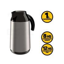 Garrafa Térmica Unitermi Berlim 1L Inox Café Chá Água Quente/Fria Bico Antigotas Garrafa Térmica Unitermi Berlim 1L Inox Café Chá Água Quente/Fria Bico Antigotas