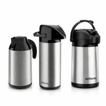 Garrafa Térmica Unitermi Berlim 1L Verona 1L e Verona 600ml Café Chá Bebidas Quentes Variação:Três Garrafas Garrafa Térmica Unitermi Berlim 1L Verona 1L e Verona 600ml Café Chá Bebidas Quentes Variação:Três Garrafas