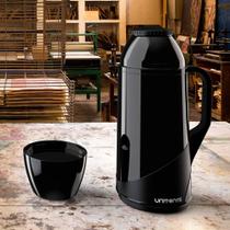 Garrafa Térmica Unitermi Roma 500ml Vidro Preta Compacta