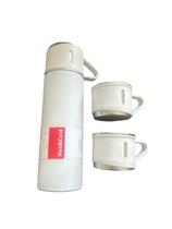 Garrafa Térmica Vacuum 500ml Com 3 Xícaras Café Camping Chá Garrafa Térmica Vacuum 500ml Com 3 Xícaras Café Camping Chá