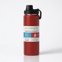 Garrafa Térmica Vacuum 769ml Aço Inox 304 Parede Dupla a Vácuo Cor Vermelha - Retém Quente 12h Gelado 24h Garrafa Térmica Vacuum 769ml Aço Inox 304 Parede Dupla a Vácuo Cor Vermelha - Retém Quente 12h Gelado 24h