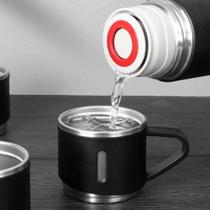 Garrafa Térmica Vacuum Flask Set Inox 500ml + 3 Xícaras Gelada Quente Garrafa Térmica Vacuum Flask Set Inox 500ml + 3 Xícaras Gelada Quente