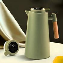 Garrafa Térmica Verde Claro 1 Litro Livre de BPA com Termômetro Integrado na Tampa Vácuo Duplo Sensor de Temperatura Garrafa Térmica Verde Claro 1 Litro Livre de BPA com Termômetro Integrado na Tampa Vácuo Duplo Sensor de Temperatura