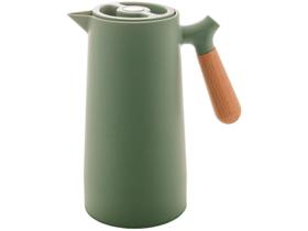 Garrafa Térmica Verde Com Cabo Em Madeira Nórdica 1 Litro