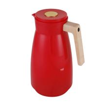 Garrafa Térmica Vermelha 1 Litro Fechamento em Clique e Cabo de Madeira Garrafa Térmica Vermelha 1 Litro Fechamento em Clique e Cabo de Madeira