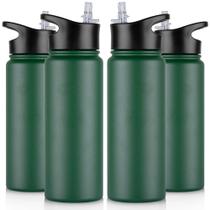 Garrafa térmica VQRRCKI 710 ml em aço inoxidável, pacote com 4 unidades com tampa de palha
