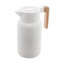 Garrafa Térmica Wood Fashion Branca Cabo Madeira Santorini 1 Litro - Viva Flor