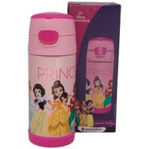 Garrafa Top Handle C/ Canudo Princesas Disney Licenciado Térmica